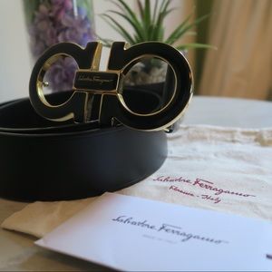 Salvatore Ferragamo Double Gancio Leather Belt